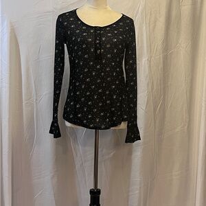 Panhandle Black Floral Blouse